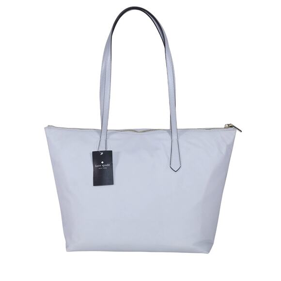 Kate Spade Kitt Nylon Large Daily Tote Shoulder Bag - Platinum Grey - NWT - Picture 2 of 9